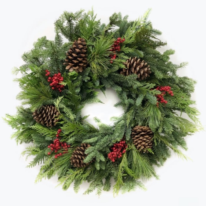 Almanac Planting Co Berry Cone Wreath (Zoomed In)