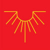 Almanac Planting Co "Sun" Icon in Yellow with a Red Background