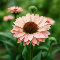 Almanac Planting Co: Echinacea SunSeekers Salmon – warm salmon-peach coneflower with dark central cone and compact habit