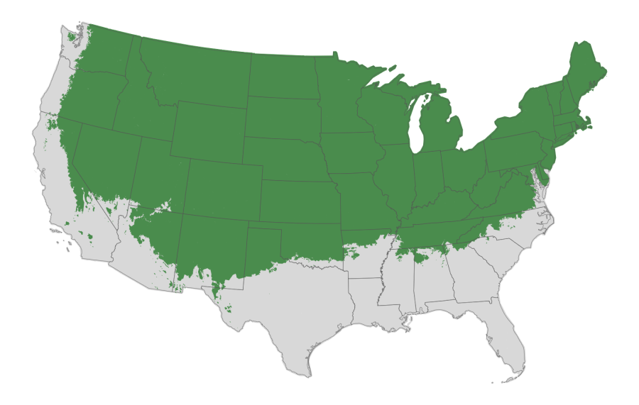 USDA hardiness zone map