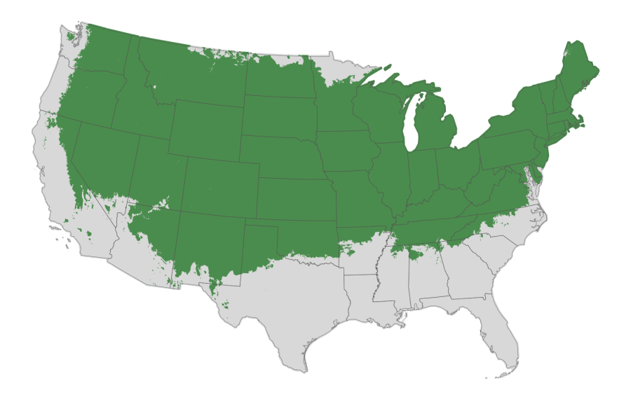 USDA hardiness zone map