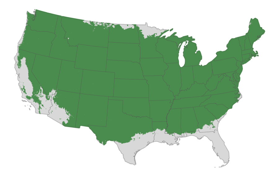 USDA hardiness zone map
