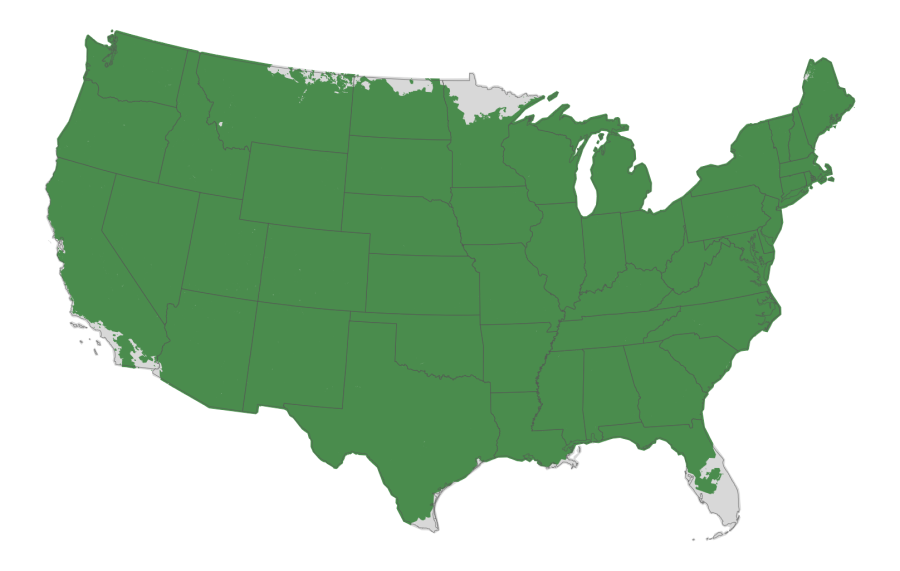 USDA hardiness zone map