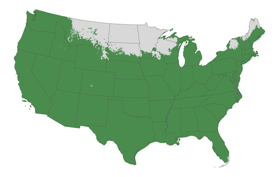 USDA hardiness zone map
