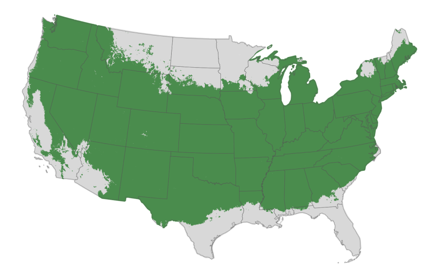 USDA hardiness zone map