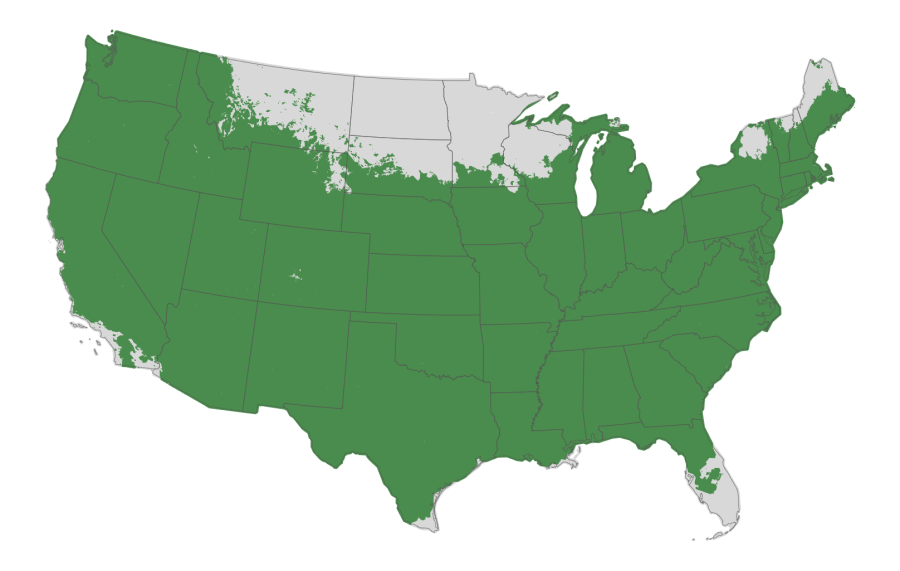 USDA hardiness zone map