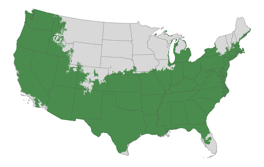 USDA hardiness zone map