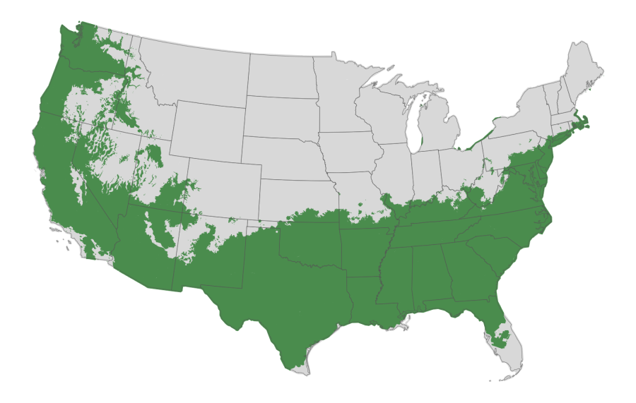 USDA hardiness zone map