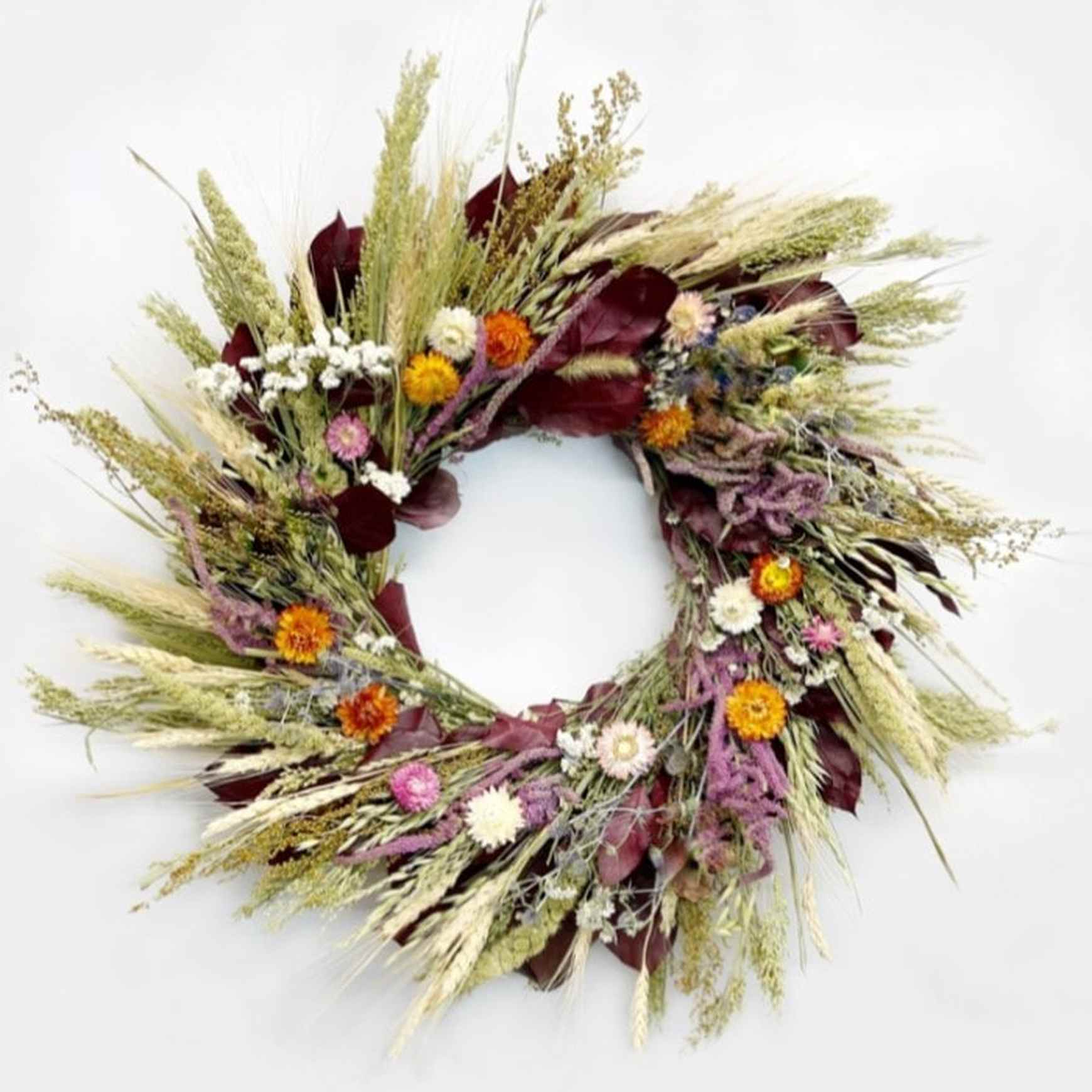 Burgundy Statice Wreath | Indoor Wreaths – Almanac Planting Co