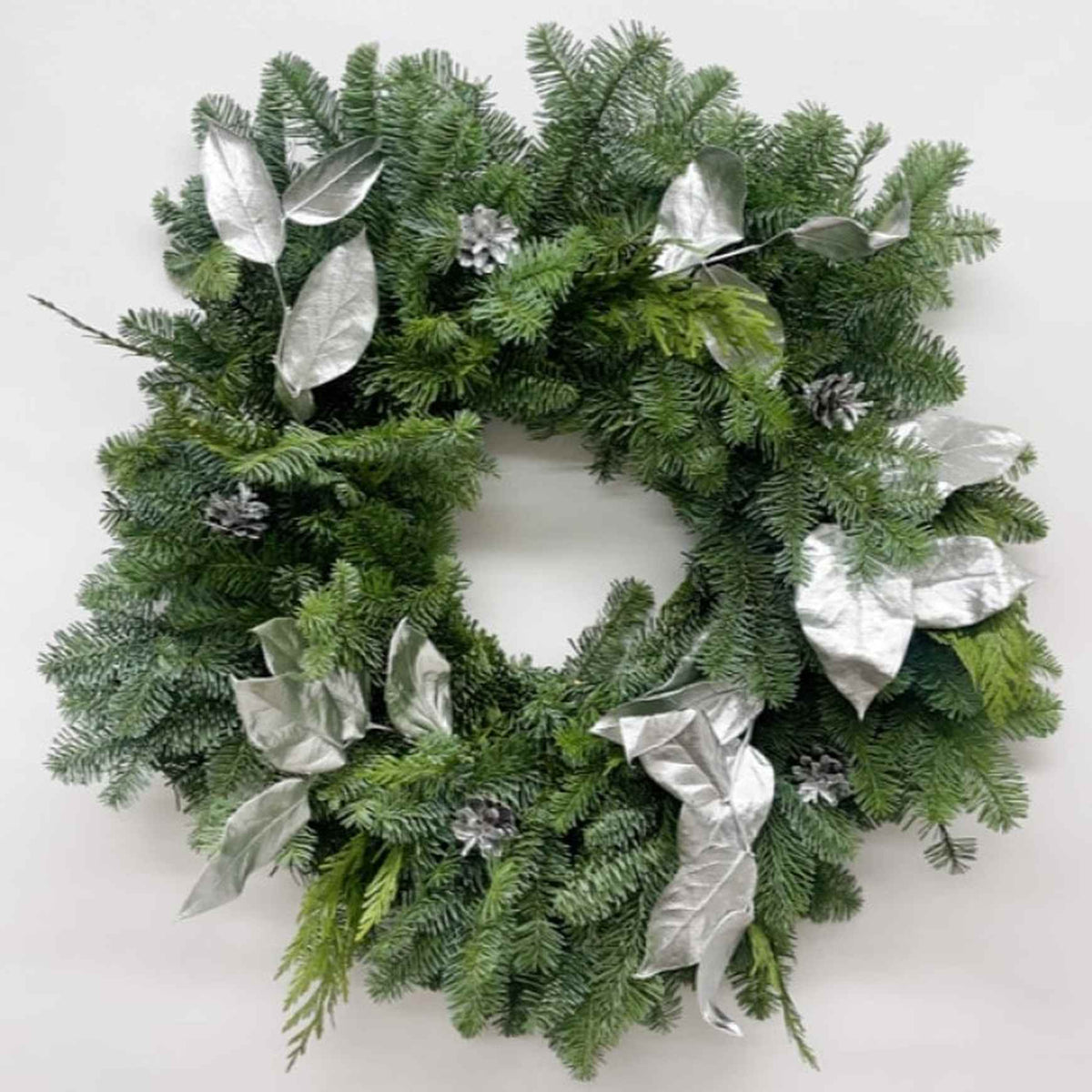 Almanac Planting Co Silver Salal Wreath (Close Up)
