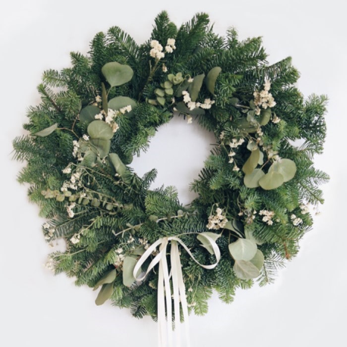 Almanac Planting Co Ivory Eucalyptus Wreath 