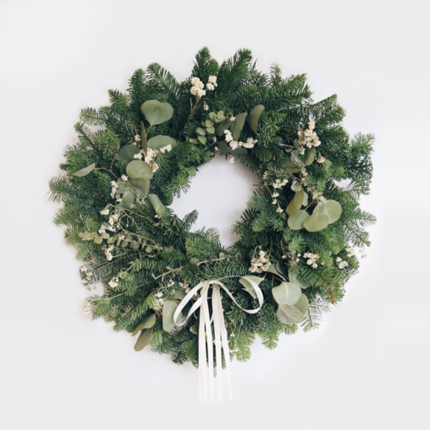 Almanac Planting Co Ivory Eucalyptus Wreath (Zoomed Out)