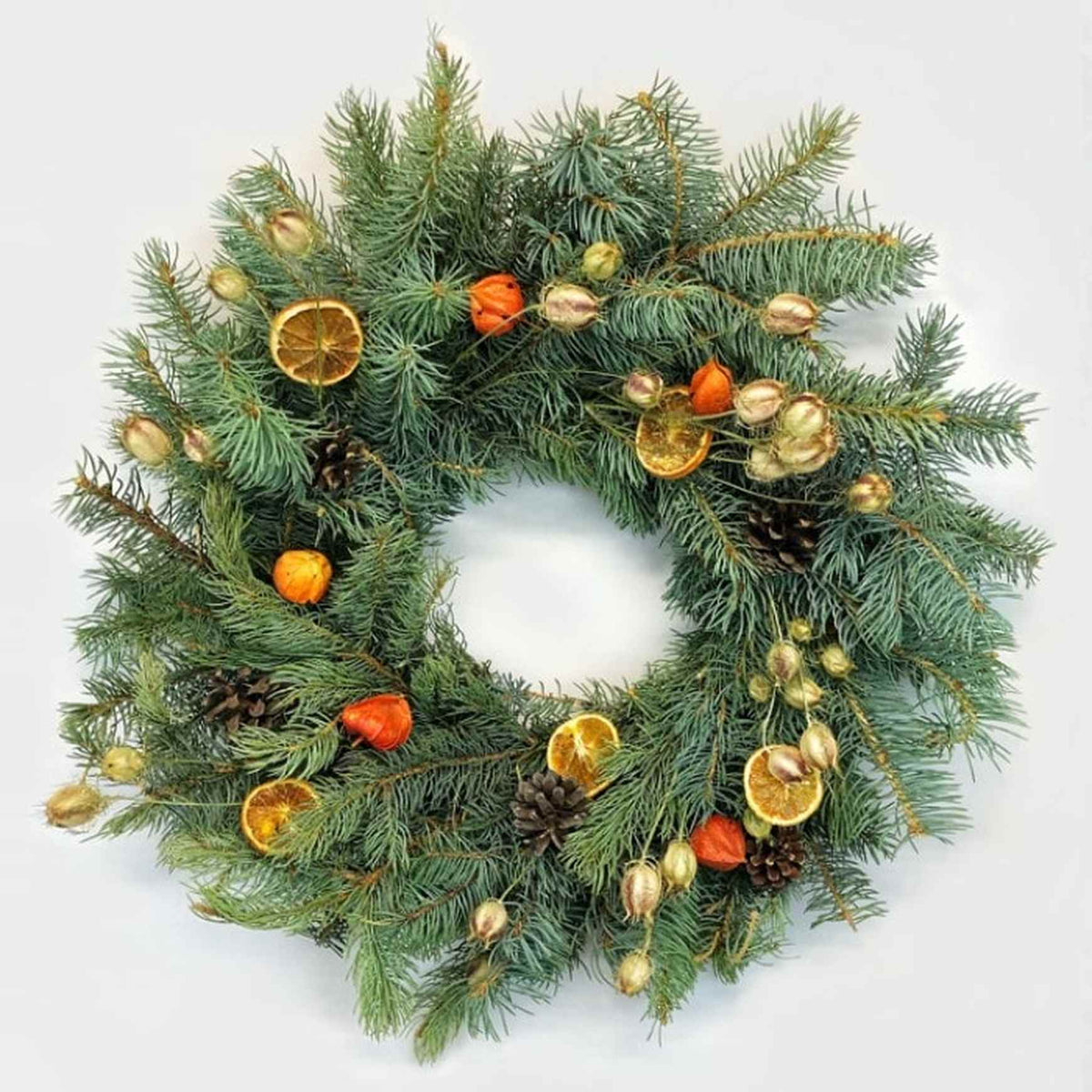 Almanac Planting Co Lodgepole Lantern Wreath (Zoomed In)
