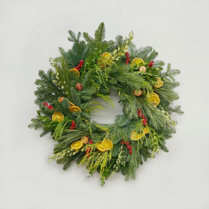 Almanac Planting Co Noble Orange Fresh Winter Wreath