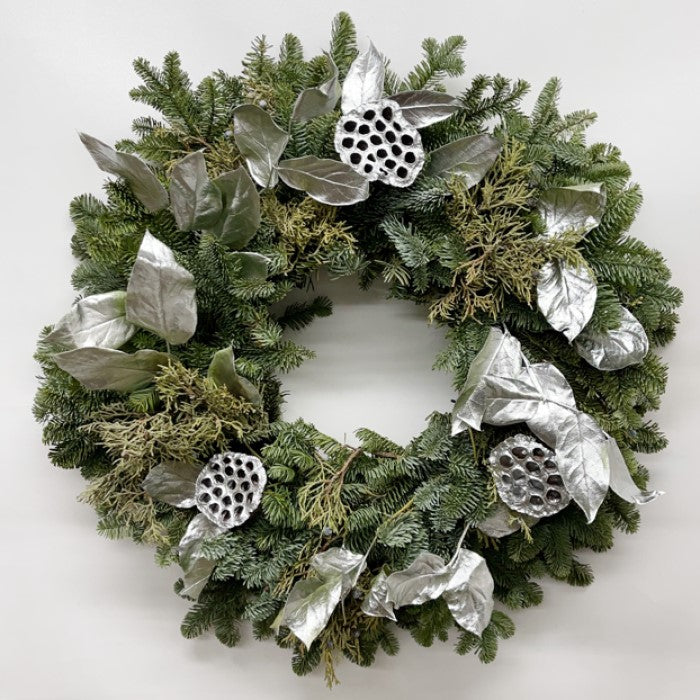 Almanac Planting Co Silver Lotus Wreath Close Up