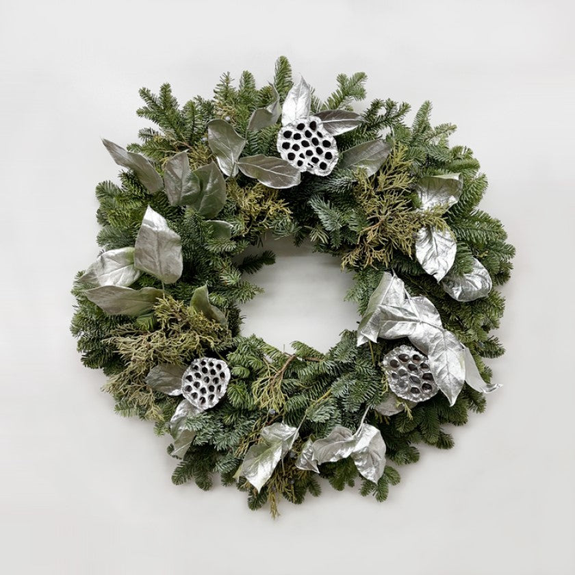 Almanac Planting Co Silver Lotus Wreath