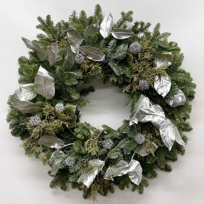 Almanac Planting Co Silver Salal Wreath (Close Up)